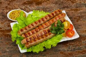 Grilled pork sausages photo