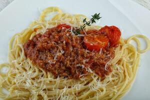 Spaghetti bolognese sauce photo