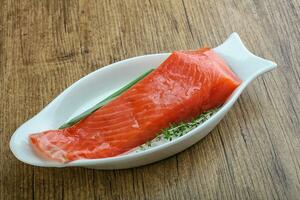 Salmon fillet in the bowl photo