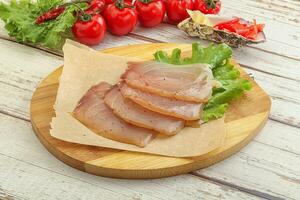 Sliced salted marlin fish carpaccio photo