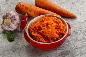 Korean carrot salad in the bowl photo