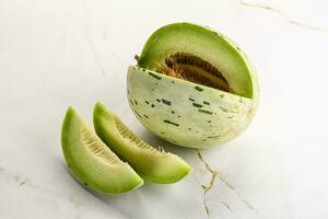 Ripe sweet and juicy dalmatian melon photo