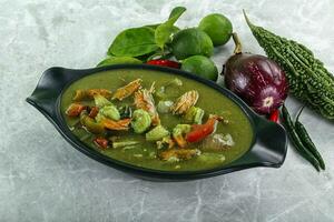 Thai green curry with prawn photo