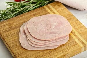 Sliced pork ham for sandwiches photo