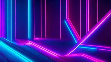 3d render abstract minimal neon background pink and blue. photo