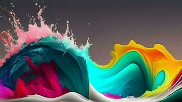 Photo abstract colorful splash 3d background. AI Generative