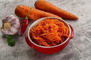 Korean carrot salad in the bowl photo