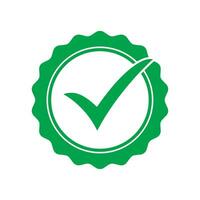 Quality guarantee icon, check mark in seal icon. vector