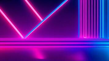 3d render abstract minimal neon background pink and blue. photo