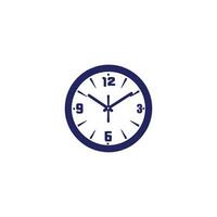 un logo de reloj icono vector diseño reloj silueta aislado azul reloj