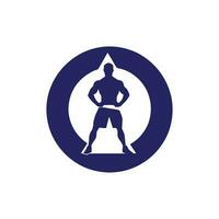 logo de hombre icono vector silueta aislado diseño en circulo carrocero o gimnasio concepto