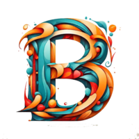 B colorato logo design png