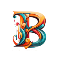 B colorful logo design png