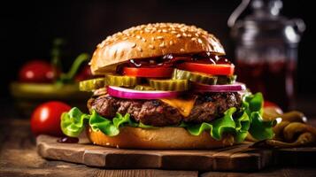 Testy Home Made Burgers. photo