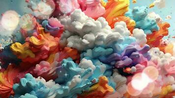 ai generativo, uma colorida nuvem do pintura é mostrando dentro a ar video