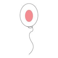 Balloon decoration Continuous single line outline vector art  drawing and illustration