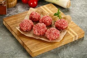 Raw beef meatball minced meat photo