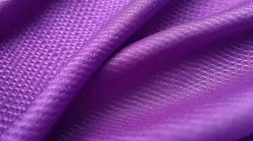 Purple soccer fabric texture with air mesh. Athletic wear backdrop photo