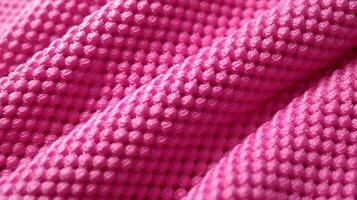 Pink soccer fabric texture with air mesh. Sportswear background photo
