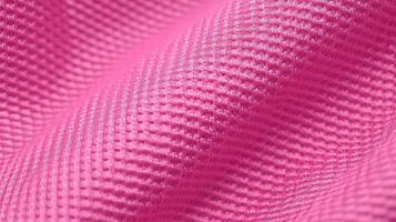 Pink soccer fabric texture with air mesh. Athletic wear backdrop photo