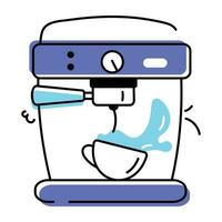 Trendy doodle icon of a coffee machine vector
