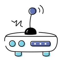 Grab this hand drawn icon of internet router vector