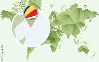 Infographic for Seychelles, detailed map of Seychelles with flag. vector