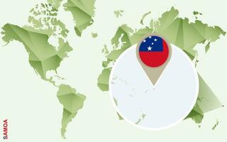 infografía para samoa, detallado mapa de Samoa con bandera. vector