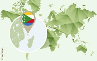 Infographic for Comoros, detailed map of Comoros with flag. vector