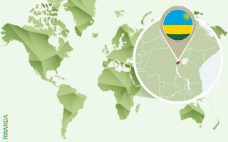 Infographic for Rwanda, detailed map of Rwanda with flag. vector