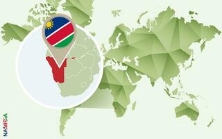 infografía para Namibia, detallado mapa de Namibia con bandera. vector