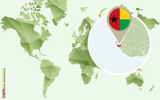 infografía para guinea-bissáu, detallado mapa de guinea-bissau con bandera. vector