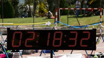 deporte reloj o cronómetro corriendo en deporte evento video