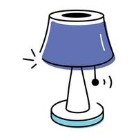 Here a doodle icon of table lamp vector