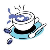 Premium doodle icon of cappuccino vector