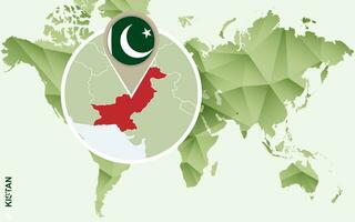Infographic for Pakistan, detailed map of Pakistan with flag. vector