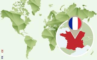 infografía para Francia, detallado mapa de Francia con bandera. vector