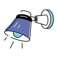 Here a hand drawn icon of wall lamp vector