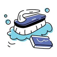 Get this doodle icon of cleaning brush vector