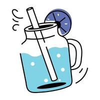 Modern doodle icon of lemonade mug vector