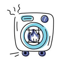 Get this doodle icon of gas furnace vector