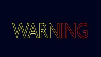 animated line warning text effect neon glow motion graphic video