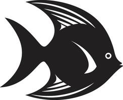 Sculpted Angelfish Icon Black Vector Beauty Black Vector Magic Angelfish Emblem