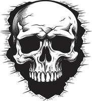 Skulls Return The Walls Hidden Enigma Secretive Peering The Cracked Wall Skull Icon vector