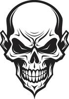 Shadowed Fate Brooding Skull Symbol Sorcerers Whispers Ominous Grin vector