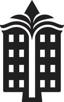 negro excelencia Departamento edificio logo diseño arquitectónico encanto Departamento edificio vector icono