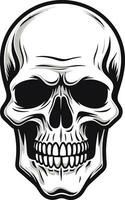 ensombrecido mueca un negro vector cráneo emblema elegancia en oscuridad el misterioso cráneo icono