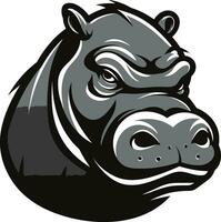 elegante negro hipopótamo símbolo hipopótamo silueta con estilo vector