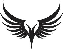 real alas de elegancia emblemático adivinar emblema serenidad en negro y blanco angelical vuelo vector