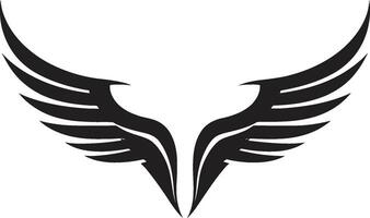 Feathered Silhouette Excellence Monochrome Icon Icon of Angelic Majesty Vector Angel Wings Emblem